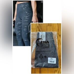 ZYIA Athletic High-Rise Leggings - Gray Battleship Camo